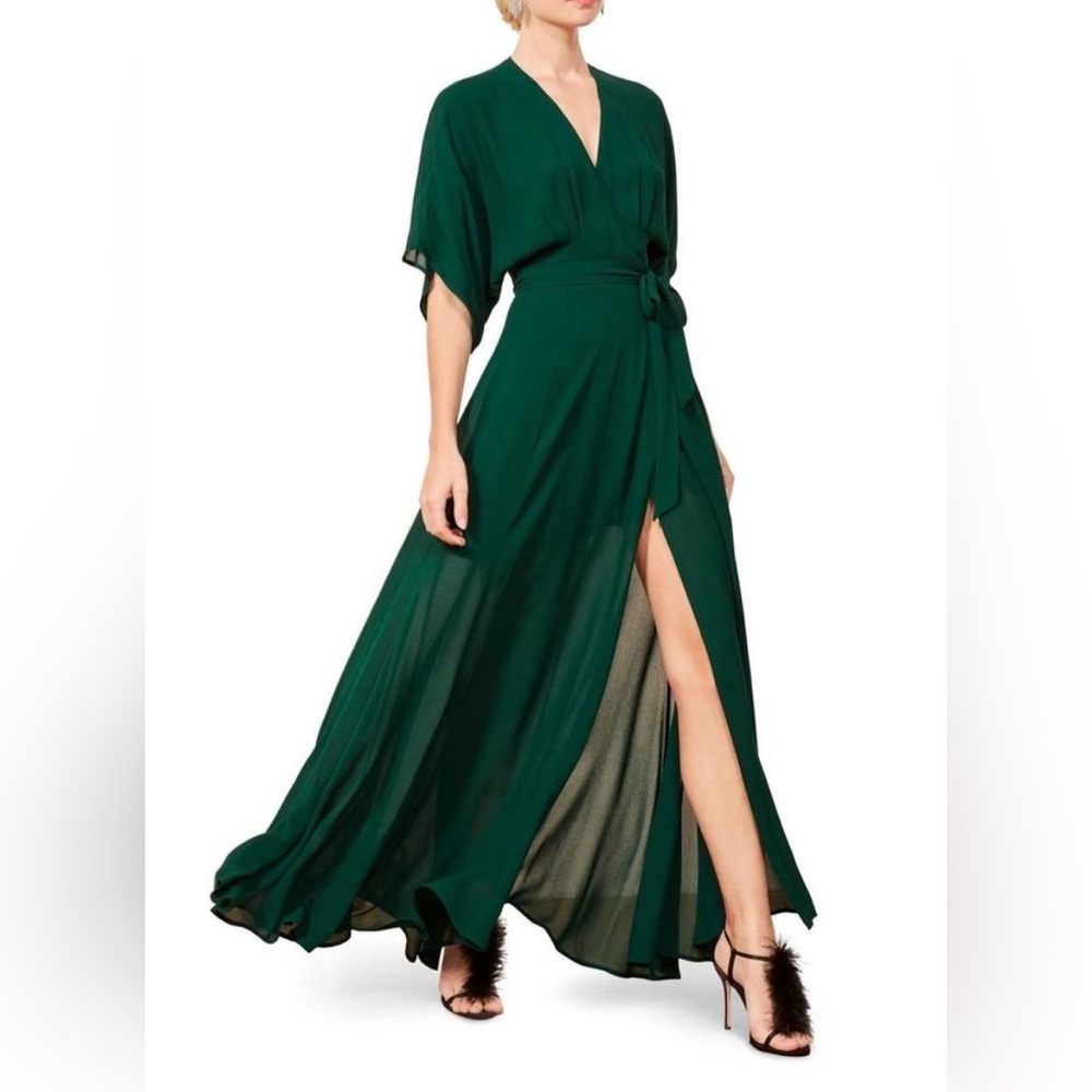 Reformation Emerald Wrap Maxi Dress